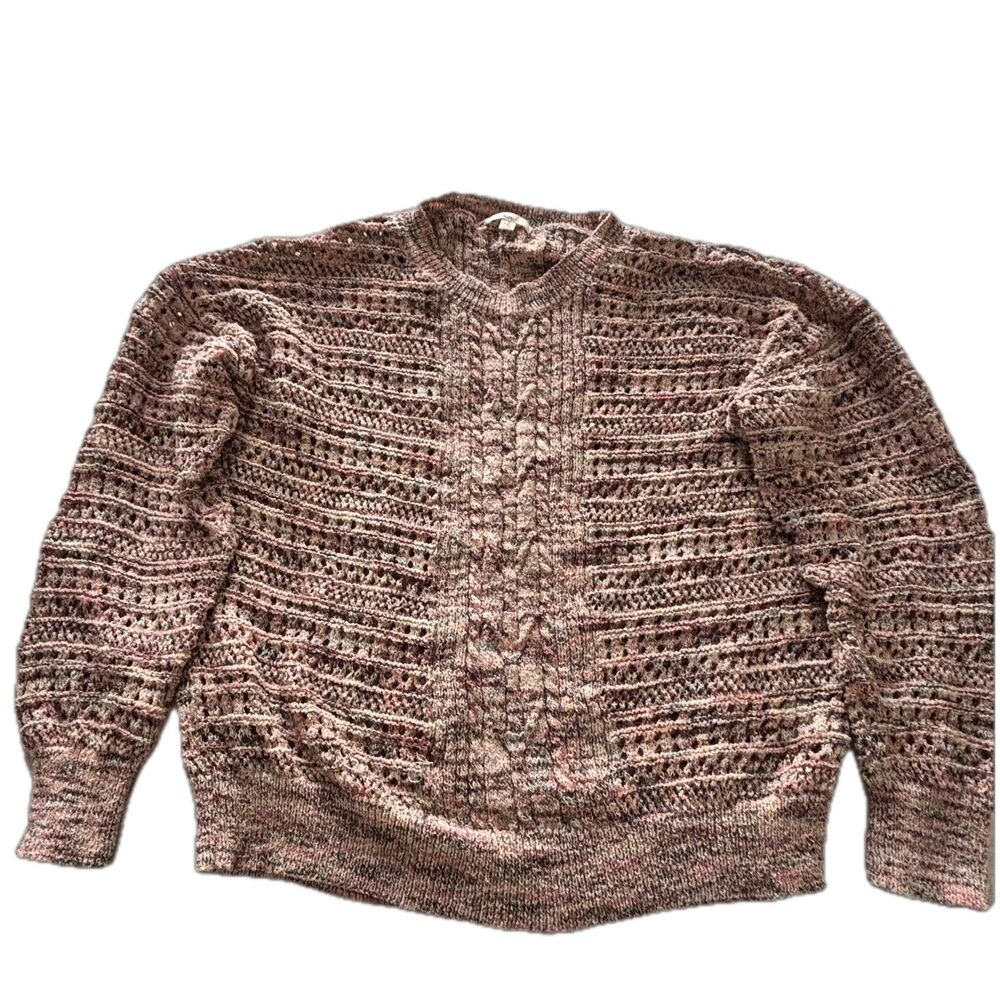 Easel Multicolor Chunky Knit Sweater Size Small Boho Textured Pullover